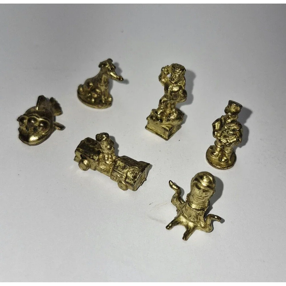 Gold Simpsons Monopoly Replacement Tokens Game Pieces Lot of 6 Rare Variants
